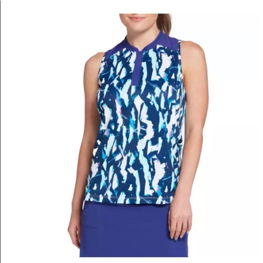 Slazenger Women's Fragment Back Slit Sleeveless Golf Polo medium